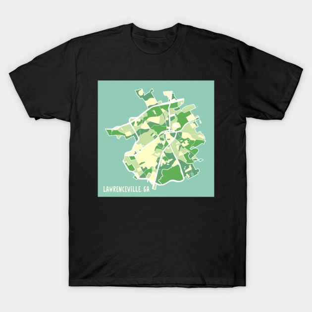 Lawrenceville, GA in Greens T-Shirt by MarcyBrennanArt